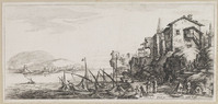 KG 10884
<br/>
Haventje aan zee ("Vedute")
<br/>
<em>Collignon, François (1609/10-1657)</em>